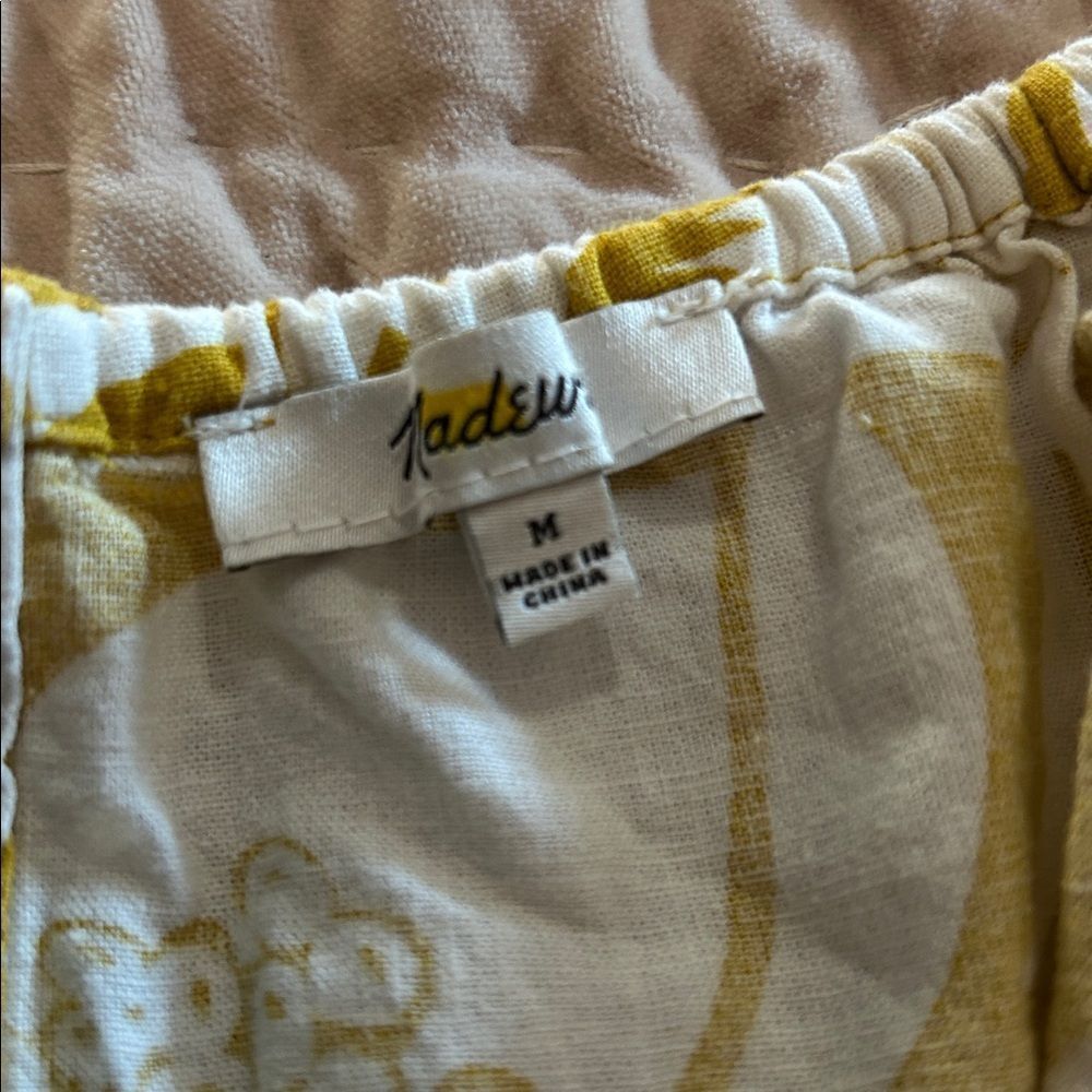 Madewell Yellow and White linen blend Floral Camisole size medium - Picture 5 of 8